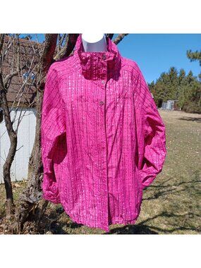 Columbia Bugaboo Windbreaker Jacket Lightweight Pink Outdoor Utility Womens 3X
